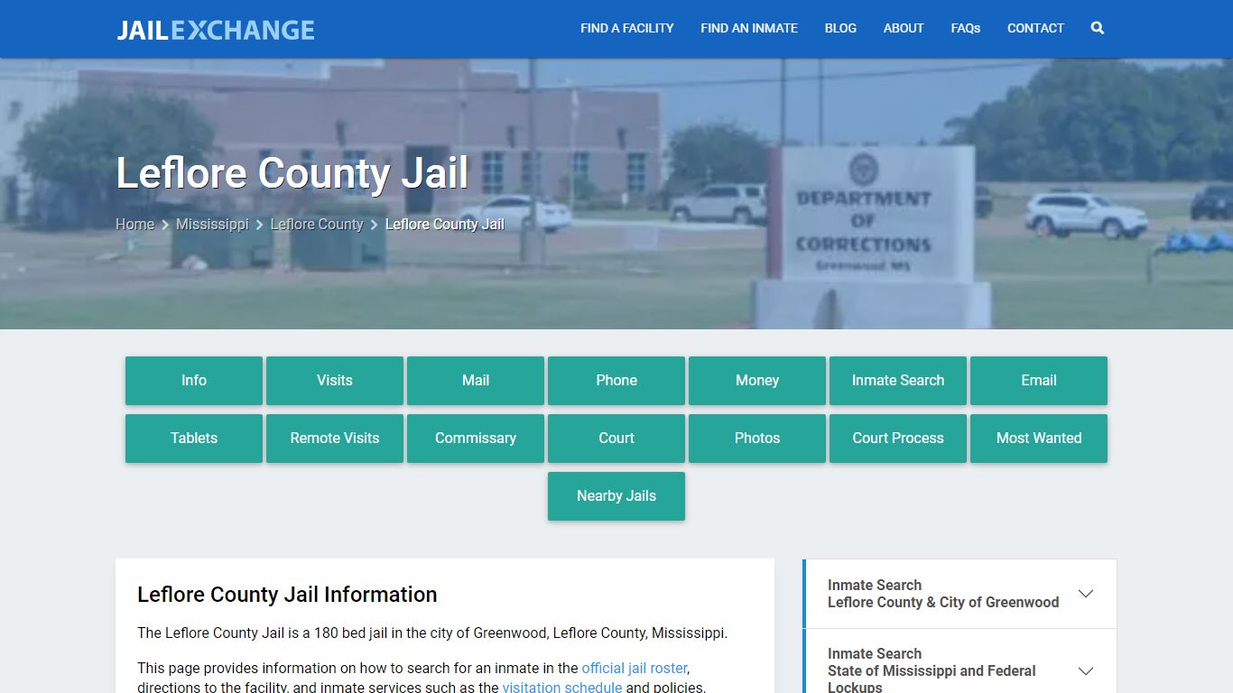 Leflore County Jail, MS Inmate Search, Information